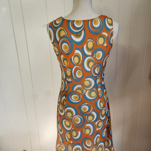 Metro Style Two Piece Vintage Vibes Retro Orange Dress Size 6 - Picture 4 of 5